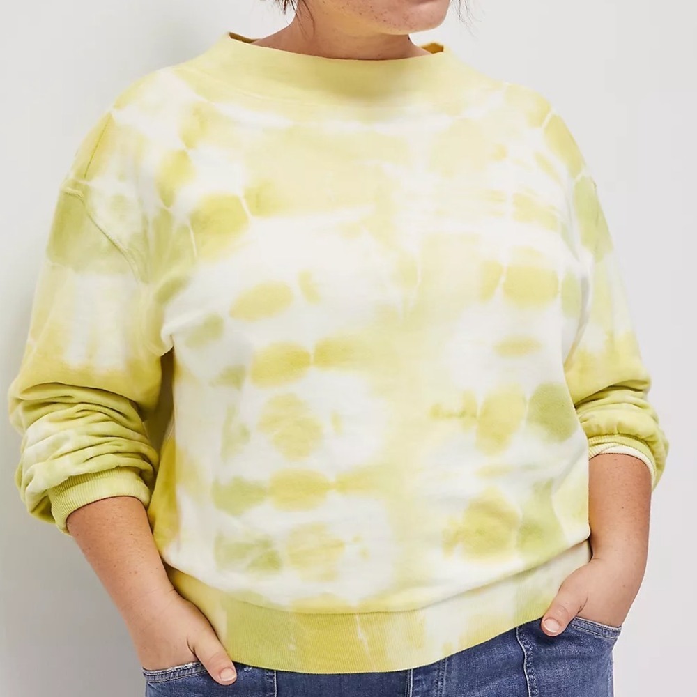 Anthropologie Pilcro and the‎ Letterpress Elayna Sweatshirt Yellow Tie Dye LP